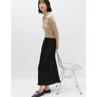 M&S Satin Midi Slip Skirt Black