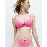 M&S Ida Lace Padded Non Wired Plunge Bra A-E Medium Pink