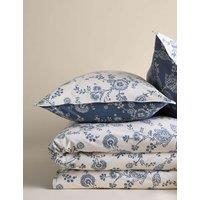 M&S Cotton Rich Trailing Floral Bedding Set Slate Blue