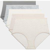 M&S 5pk Microfibre Full Briefs Grey Mix