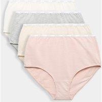 M&S 4pk Cotton Rich Full Briefs Ivory