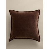 M&S Pure Cotton Velvet Cushion Chocolate