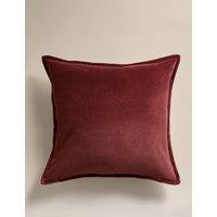 M&S Pure Cotton Velvet Cushion Chestnut