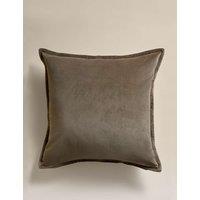 M&S Pure Cotton Velvet Cushion Khaki
