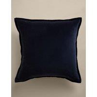 M&S Pure Cotton Velvet Cushion Navy