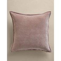 M&S Pure Cotton Velvet Cushion Putty