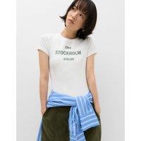M&S World Cup Pure Cotton Slim Fit T-Shirt Bright Green