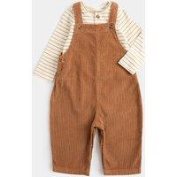 M&S Pure Cotton Dungaree (0-3 Yrs) Tan