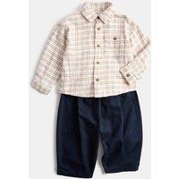 M&S 2 Piece Pure Cotton Shirt and Trouser Outfit (0-5 Yrs) Multi