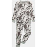 M&S Pure Cotton Patterned Pyjama Set (1-16 Yrs) Grey Mix
