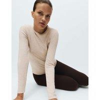 M&S Heatgen Medium Thermal Crew Neck Top Oatmeal