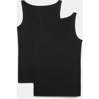 M&S 2 Pack Heatgen Thermal Built-Up Shoulder Vests Black