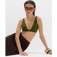 M&S Deep Plunge Bikini Top Fern Green