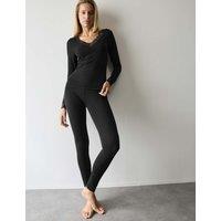 M&S Modal Rich Thermal Leggings with Cashmere Black