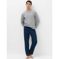 M&S Pure Cotton Stag Pyjama Set Blue Mix
