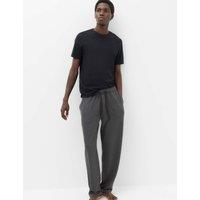 M&S Herringbone Pyjamas Bottoms Grey Mix