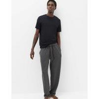 M&S Herringbone Pyjamas Bottoms Grey Mix