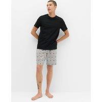 M&S Pure Cotton Fair Isle Pyjama Set Black Mix