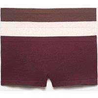 M&S 3 Pack Comfort Rib Seamless Boxer Shorts Dark Wine