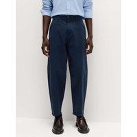 M&S Barrel Fit Stretch Chinos Navy