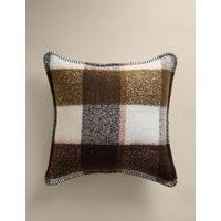 M&S Brushed Mohair Cushion Green