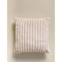 M&S Ribbed Fleece Cushion Neutral