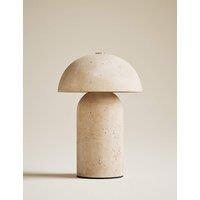 M&S Travertine Large Rechargeable Table Lamp Natural