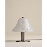 M&S Wavy Glass Mushroom Table Lamp White