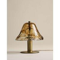 M&S Wavy Glass Mushroom Table Lamp Brown