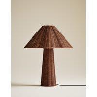 M&S All Over Wicker Scallop Table Lamp Natural