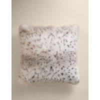 M&S Faux Fur Animal Print Cushion Grey Mix