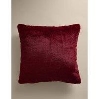 M&S Velvet Supersoft Cushion Deep Red