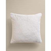 M&S Velvet Supersoft Cushion Ivory