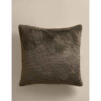 M&S Velvet Supersoft Cushion Khaki