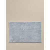 M&S Pure Cotton Tufted Bath Mat Dusty Blue