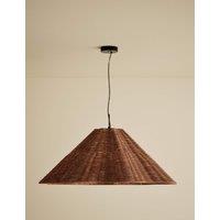 M&S Scalloped Rattan Extra Large Pendant Light Brown