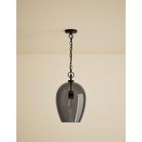 M&S Glass Bell Pendant Ceiling Light Smoke