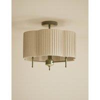 M&S Scallop Pleated Flush Ceiling Light Antique Brass