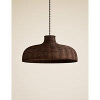 M&S Rattan Easy Fit Ceiling Lamp Shade Dark Brown