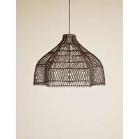 M&S Open Weave Squiggle Ceiling Lamp Shade Dark Brown