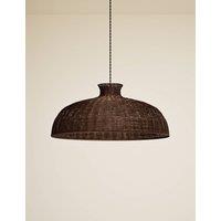 M&S Rattan Extra Large Dome Pendant Light Dark Brown