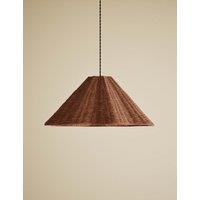 M&S Rattan Scallop Large Easy Fit Lamp Shade Brown
