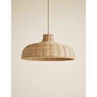 M&S Rattan Easy Fit Ceiling Lamp Shade Light Brown