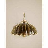 M&S Scalloped Glass Shade Wall Light Green