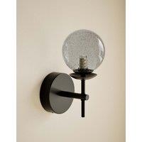M&S Glass Single Sputnik Bubble Wall Light Black