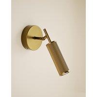 M&S Rechargeable Ribbed Angled Spot Wall Light Antique Brass