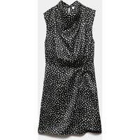 M&S Satin Polka Dot Mini Bodycon Dress Black Mix