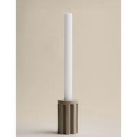 M&S X Kelly Hoppen Ridge Dinner Candle Holder Taupe