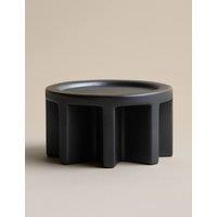 M&S X Kelly Hoppen Ridged Pillar Candle Holder Anthracite