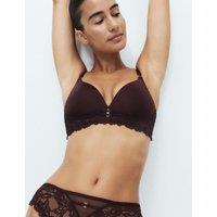 M&S Sabine Lace Non Wired Plunge Bra A-E Raisin